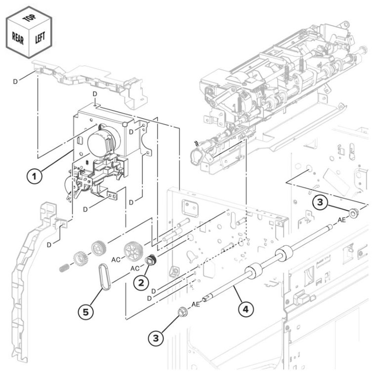 Assembly 122: SHPF eject parts diagram - Lexmark CS943 Parts