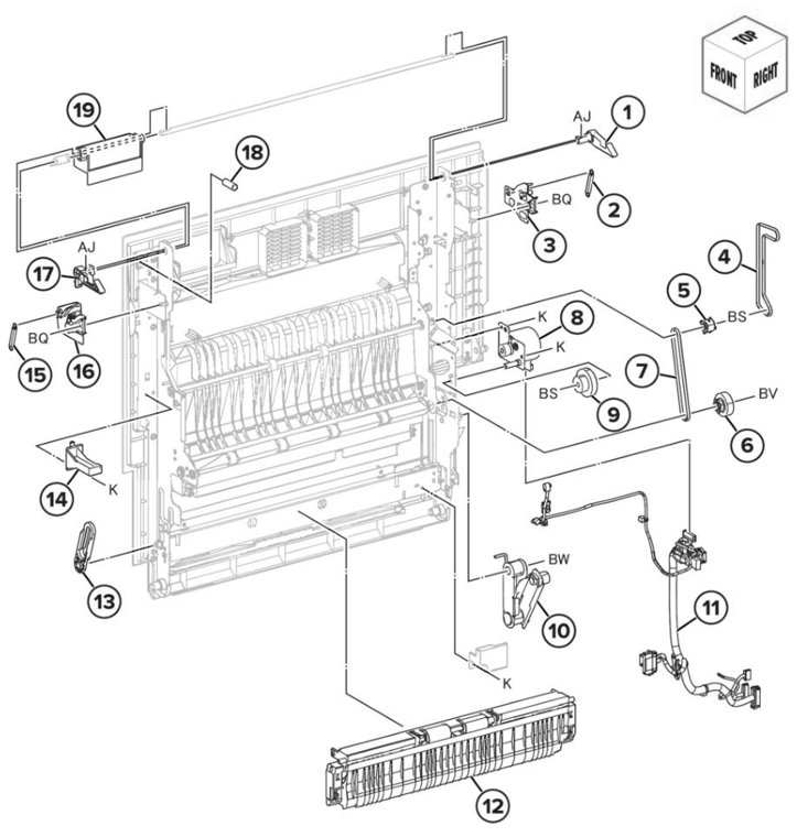 Assembly 18: Transport 2 parts diagram - Lexmark CS943 Parts