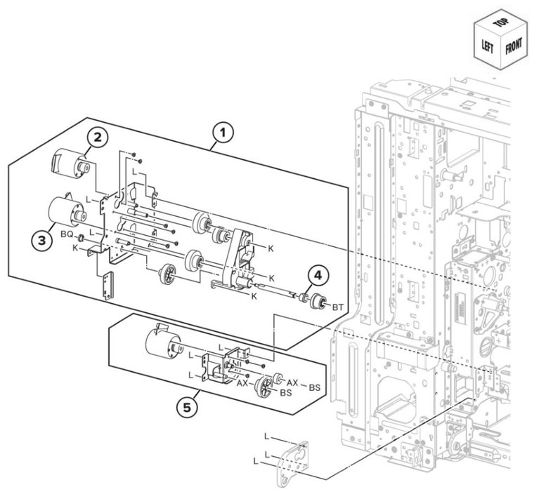 Assembly 22: Registration drive parts diagram - Lexmark CS943 Parts