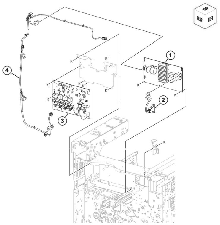 Assembly 26: Electronics (rear 1) parts diagram - Lexmark CS943 Parts