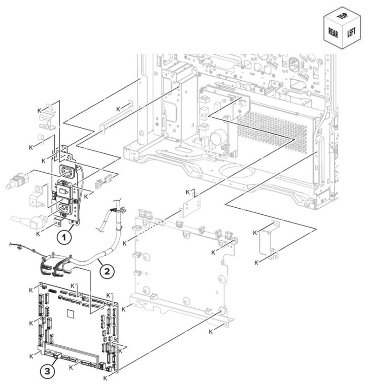 Assembly 27: Electronics (rear 2) parts diagram - Lexmark CS943 Parts