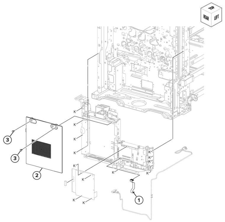 Assembly 29: Controller board chassis 1 parts diagram - Lexmark CS943 Parts