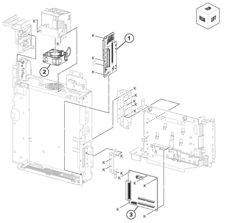 Assembly 30: Controller board chassis 2 parts diagram - Lexmark CS943 Parts