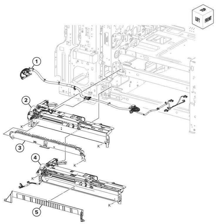 Assembly 40: Tray paper feed parts diagram - Lexmark CS943 Parts