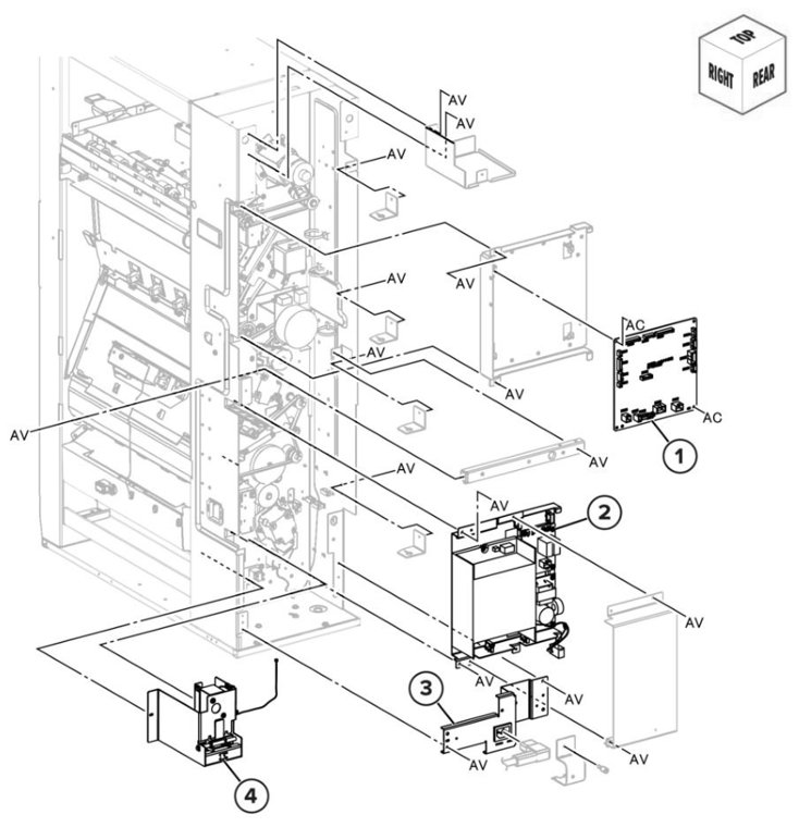 Assembly 55: Trifold/Z-fold electronics parts diagram - Lexmark CS943 Parts