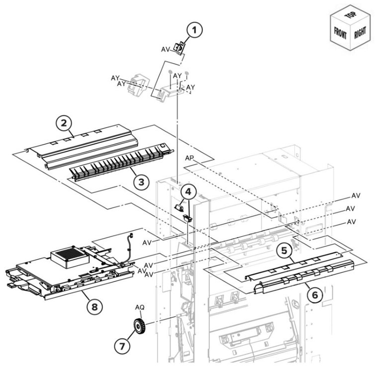Assembly 59: Trifold/Z-fold guide 1 parts diagram - Lexmark CS943 Parts