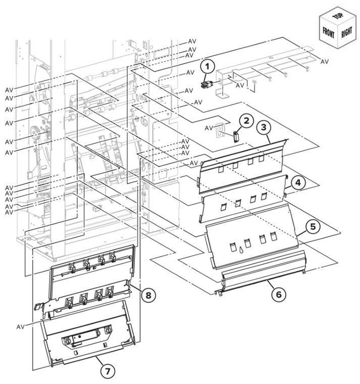 Assembly 60: Trifold/Z-fold guide 2 parts diagram - Lexmark CS943 Parts