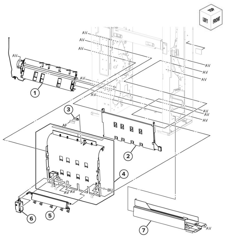 Assembly 62: Trifold/Z-fold guide 4 parts diagram - Lexmark CS943 Parts