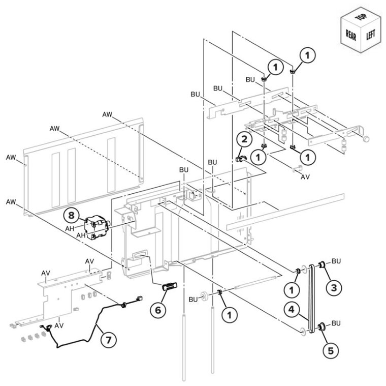 Assembly 71: Trifold/Z-fold end guide 1 parts diagram - Lexmark CS943 Parts