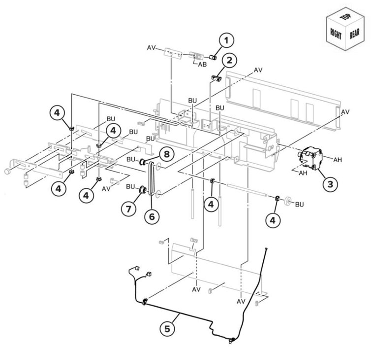 Assembly 72: Trifold/Z-fold end guide 2 parts diagram - Lexmark CS943 Parts