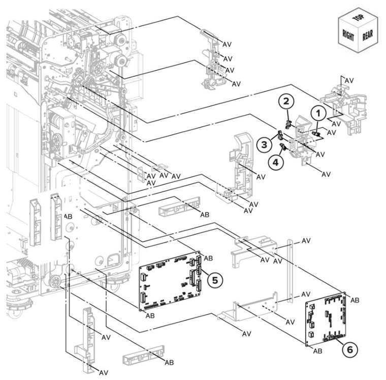 Assembly 77: Booklet finisher electronics 2 parts diagram - Lexmark CS943 Parts