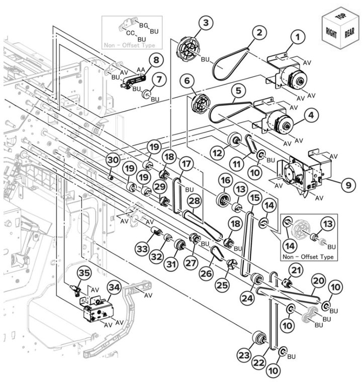 Assembly 81: Booklet finisher drive 2 parts diagram - Lexmark CS943 Parts