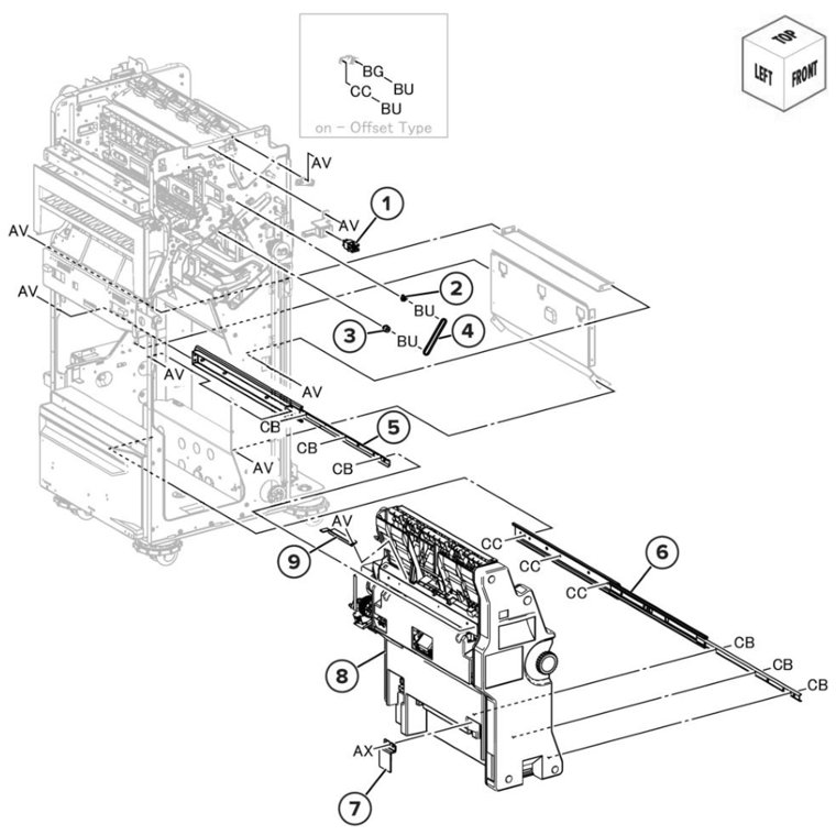Assembly 83: Booklet finisher booklet maker parts diagram - Lexmark CS943 Parts