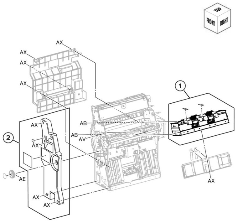 Assembly 84: Booklet finisher booklet maker covers parts diagram - Lexmark CS943 Parts