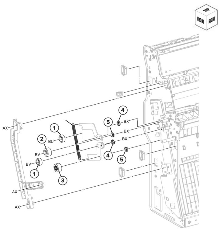 Assembly 87: Booklet finisher booklet maker drive 2 parts diagram - Lexmark CS943 Parts