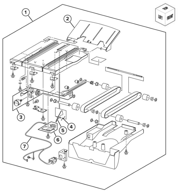 Assembly 88: Booklet finisher booklet maker tray parts diagram - Lexmark CS943 Parts