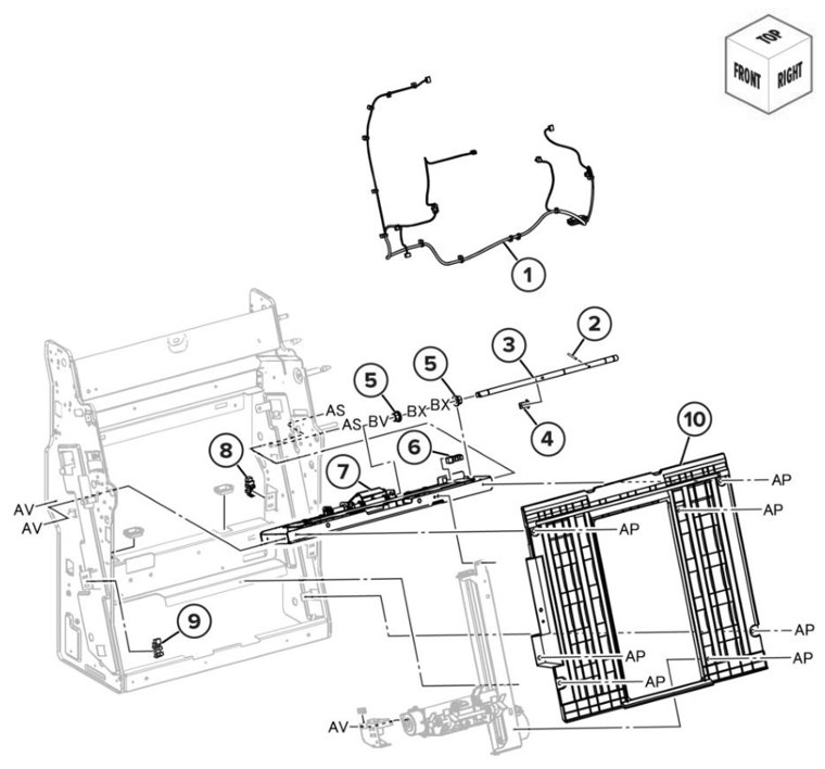 Assembly 91: Booklet finisher booklet maker guide 1 parts diagram - Lexmark CS943 Parts