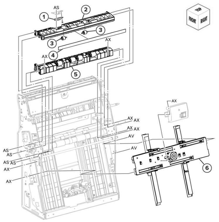 Assembly 92: Booklet finisher booklet maker guide 2 parts diagram - Lexmark CS943 Parts