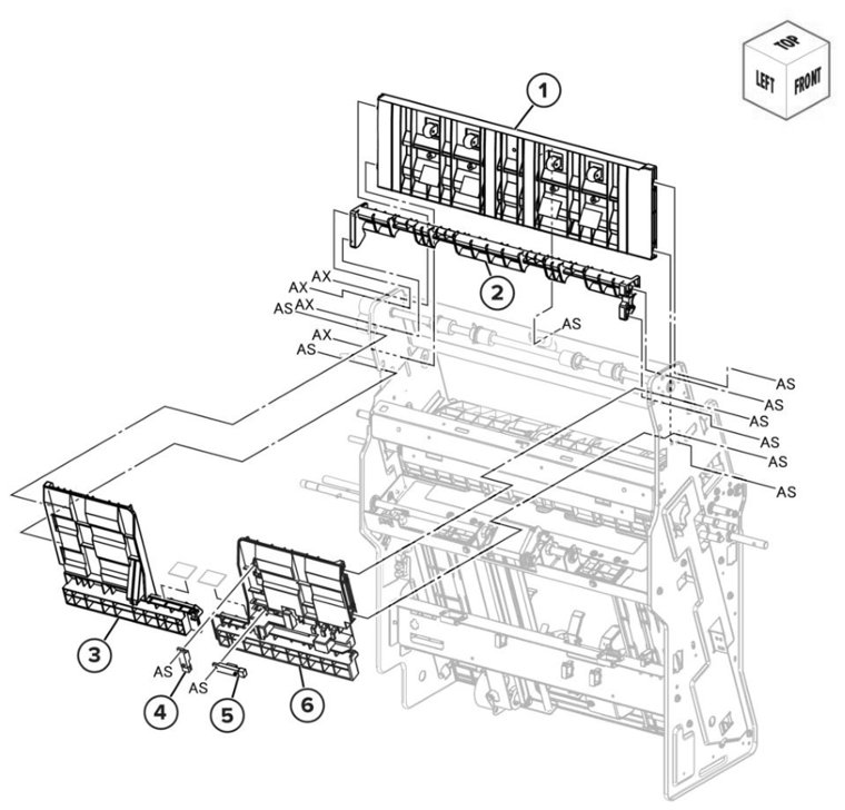 Assembly 93: Booklet finisher booklet maker guide 3 parts diagram - Lexmark CS943 Parts