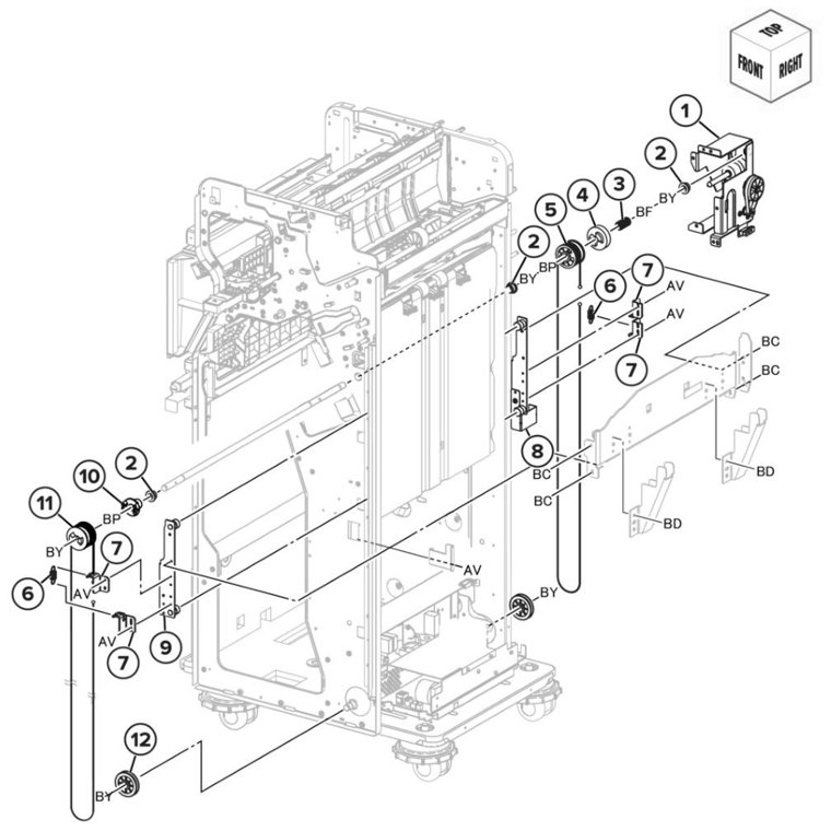 Assembly 94: Booklet finisher stacker bracket 1 parts diagram - Lexmark CS943 Parts