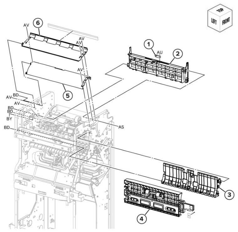 Assembly 97: Booklet finisher guide 2 parts diagram - Lexmark CS943 Parts