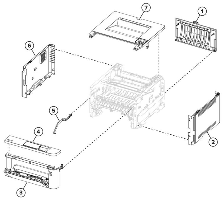 Assembly 1: Parts parts diagram - Lexmark MS439 Parts