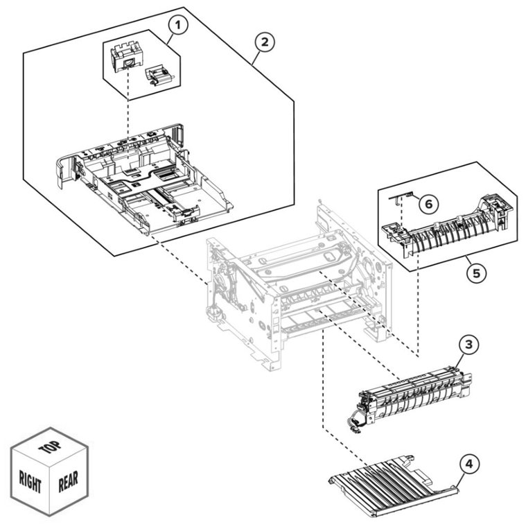 Assembly 4: Paper path parts diagram - Lexmark MS439 Parts