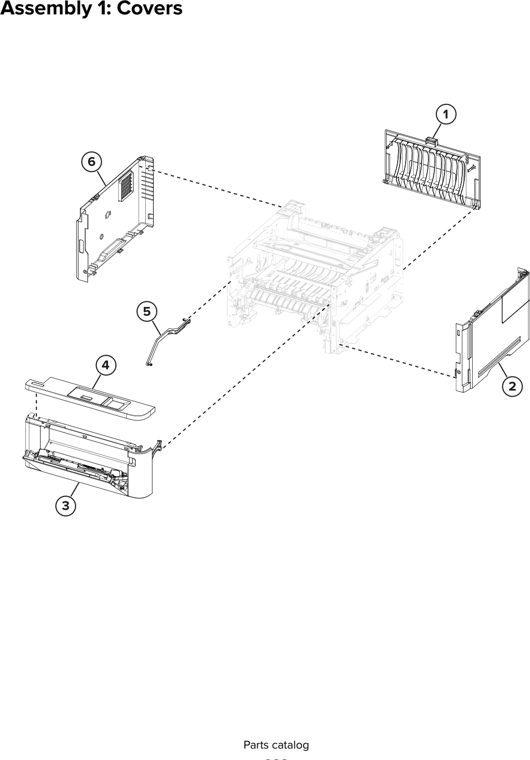 Assembly 1: Covers parts diagram - Lexmark MX432adwe & XM3142 Parts