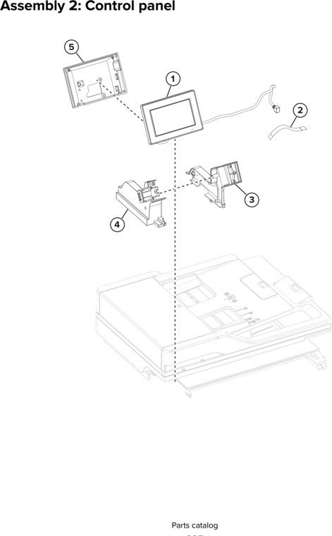 Assembly 2: Control panel parts diagram - Lexmark MX432adwe & XM3142 Parts