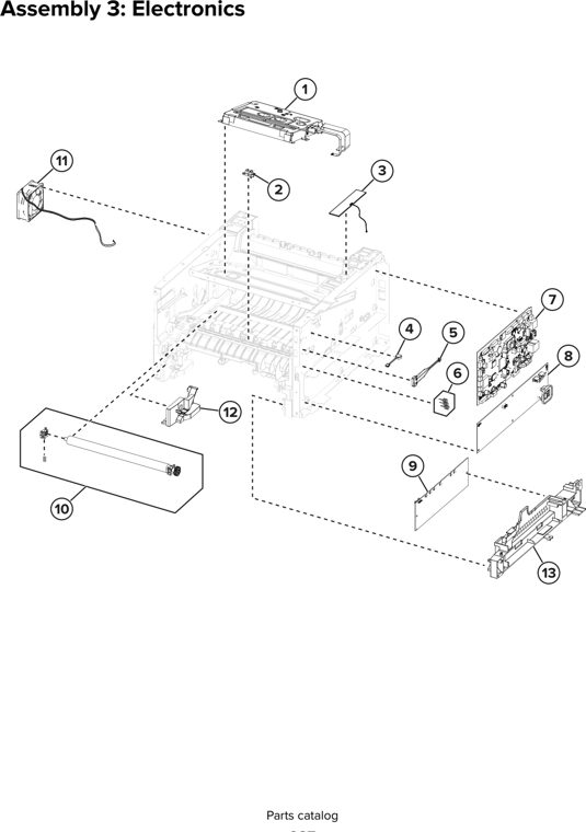 Assembly 3: Electronics parts diagram - Lexmark MX432adwe & XM3142 Parts