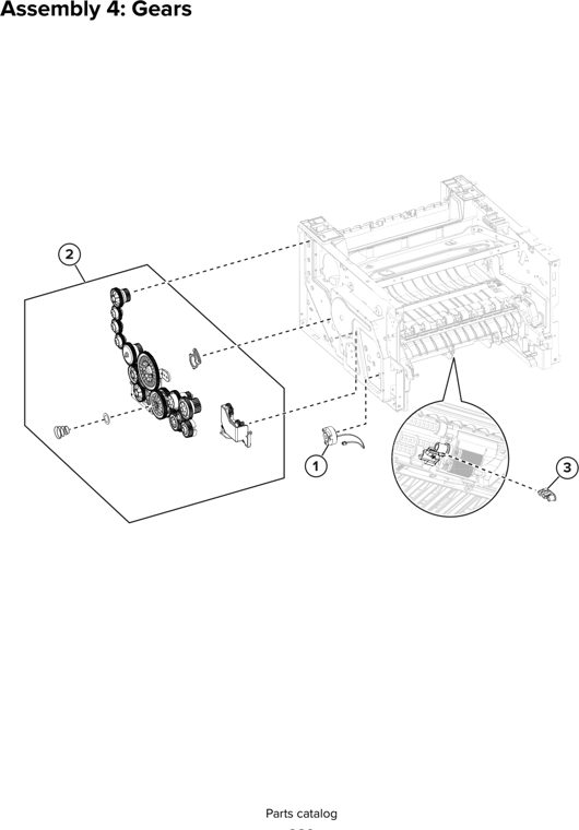 Assembly 4: Gears parts diagram - Lexmark MX432adwe & XM3142 Parts