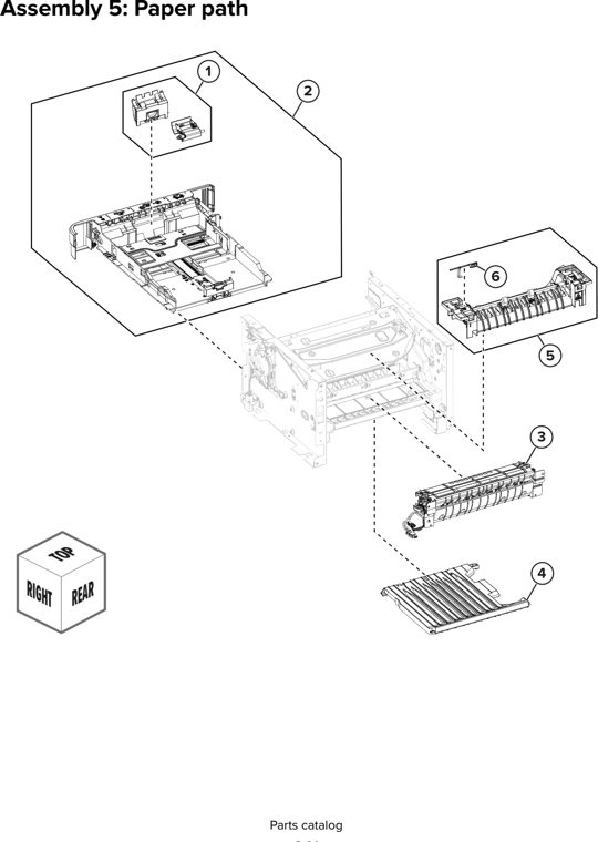 Assembly 5: Paper path parts diagram - Lexmark MX432adwe & XM3142 Parts