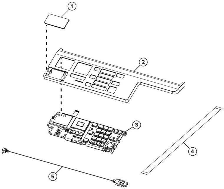 Assembly 1: 2.4-inch control panel parts diagram - Sharp MX-C357F Printer Parts