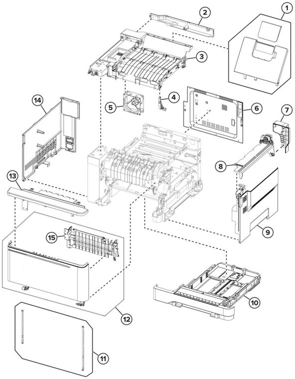 Assembly 3: Covers parts diagram - Sharp MX-C357F Printer Parts