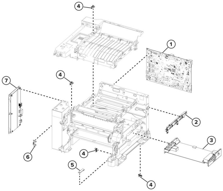 Assembly 5: Electronics parts diagram - Sharp MX-C357F Printer Parts