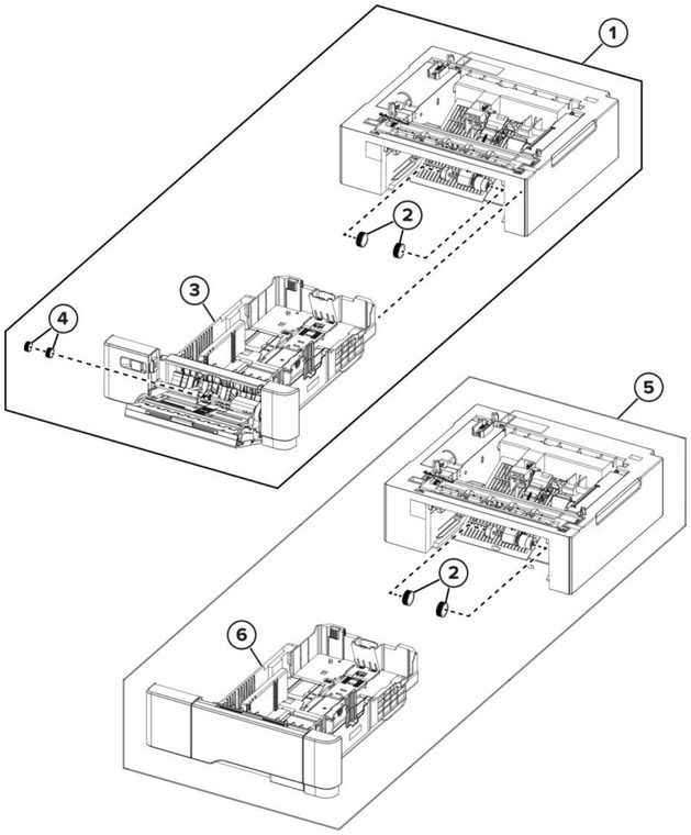 Assembly 9: Option trays parts diagram - Sharp MX-C357F Printer Parts