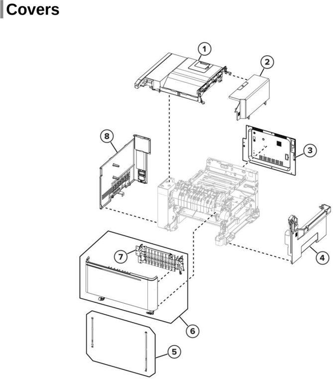 Assembly 2: Covers parts diagram - Lexmark CS531 CS632 C2335 Parts