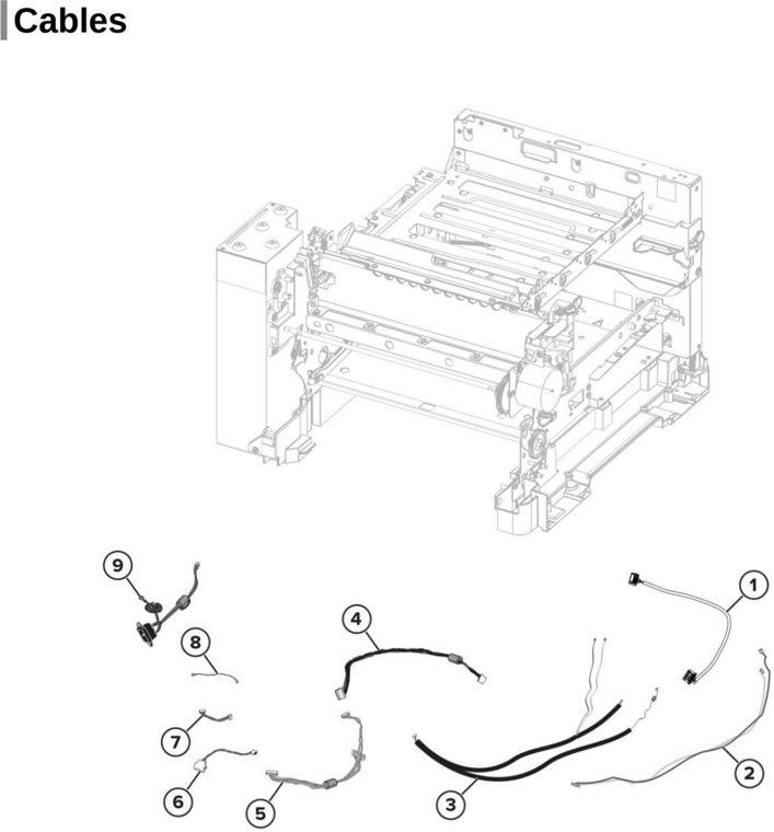 Assembly 9: Cables parts diagram - Lexmark CS531 CS632 C2335 Parts