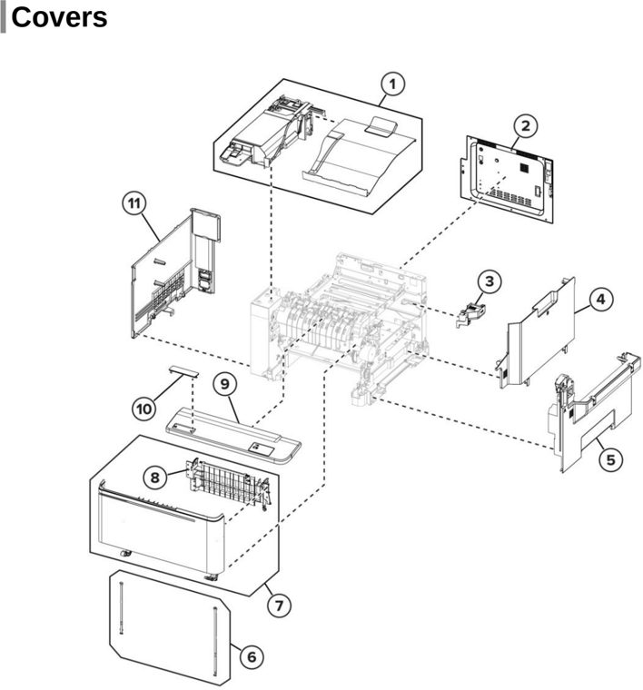 Assembly 2: Covers parts diagram - Lexmark CX532 CX635 XC2335 Parts