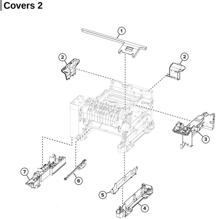 Assembly 3: Covers 2 parts diagram - Lexmark CX532 CX635 XC2335 Parts