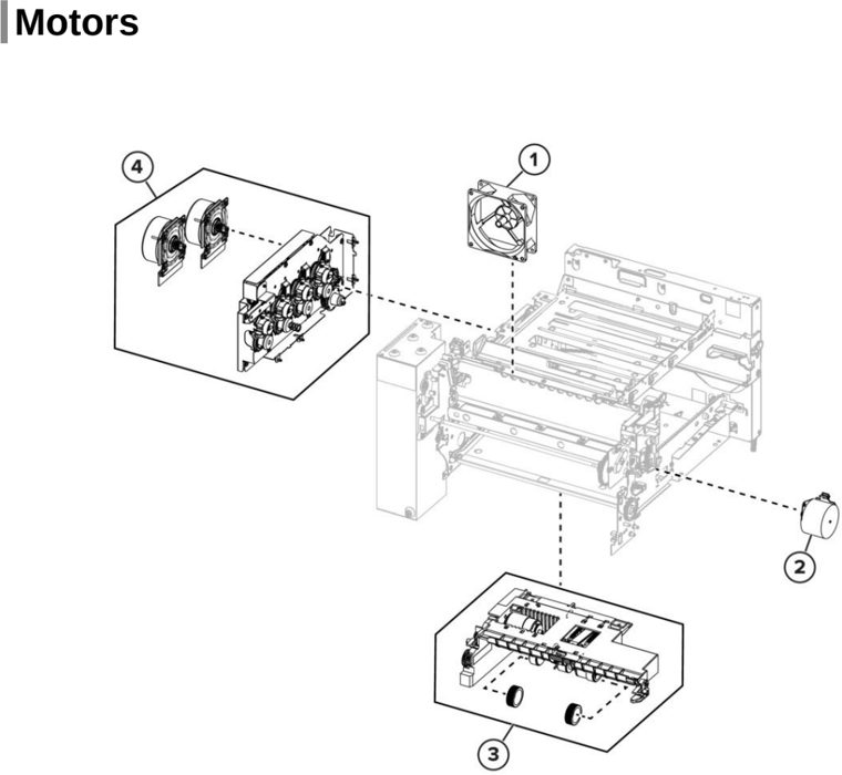 Assembly 7: Motors parts diagram - Lexmark CX532 CX635 XC2335 Parts
