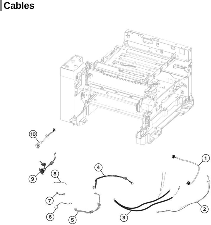 Assembly 9: Cables parts diagram - Lexmark CX532 CX635 XC2335 Parts