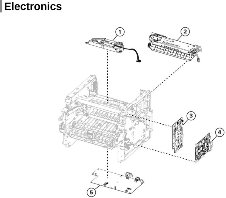 Assembly 4: Electronics parts diagram - Lexmark MX532 MX632 XM3350 Parts