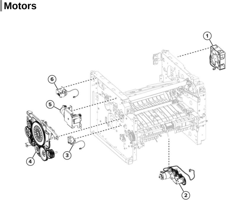 Assembly 5: Motors parts diagram - Lexmark MX532 MX632 XM3350 Parts