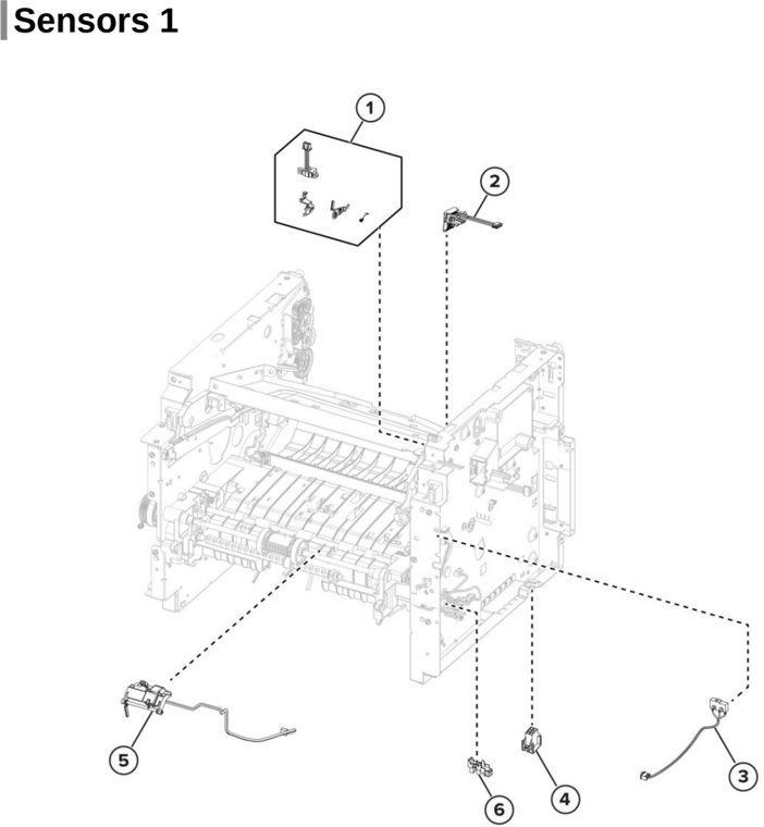 Assembly 6: Sensors 1 parts diagram - Lexmark MX532 MX632 XM3350 Parts