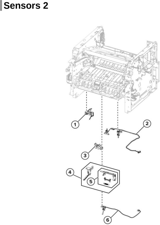 Assembly 7: Sensors 2 parts diagram - Lexmark MX532 MX632 XM3350 Parts
