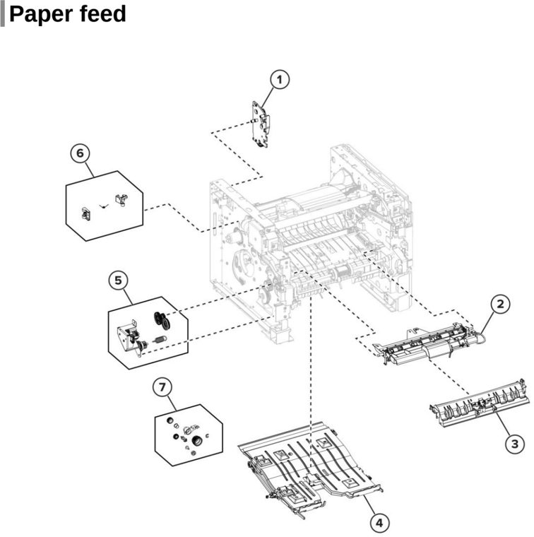 Assembly 8: Paper feed parts diagram - Lexmark MX532 MX632 XM3350 Parts