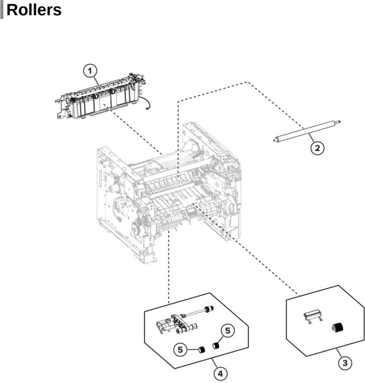 Assembly 9: Rollers parts diagram - Lexmark MX532 MX632 XM3350 Parts