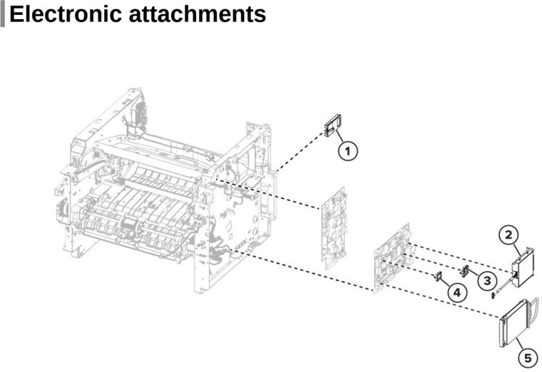 Assembly 13: Electronic attachments parts diagram - Lexmark MX532 MX632 XM3350 Parts