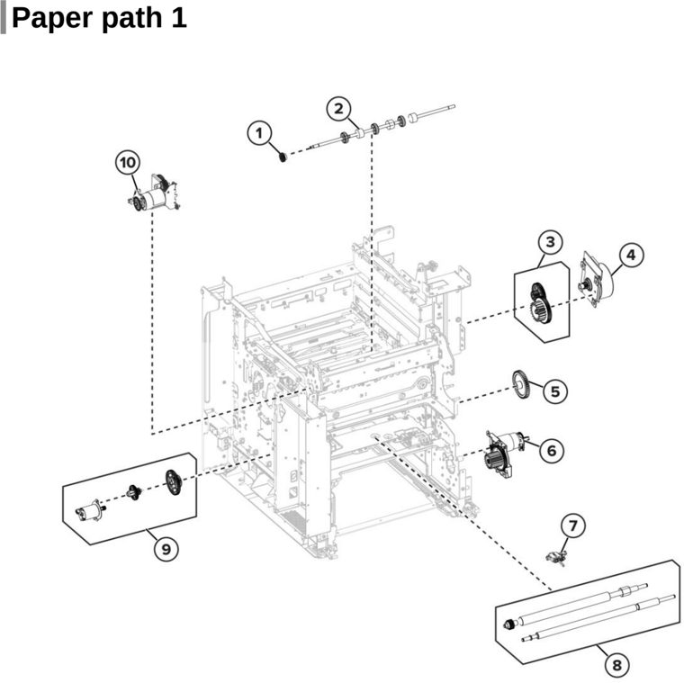 Assembly 8: Paper path 1 parts diagram - Lexmark CX737 Parts